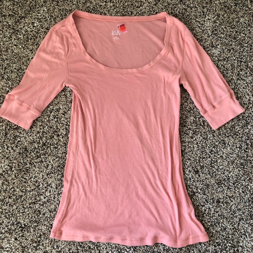 3/4 sleeve length scooped neck tee